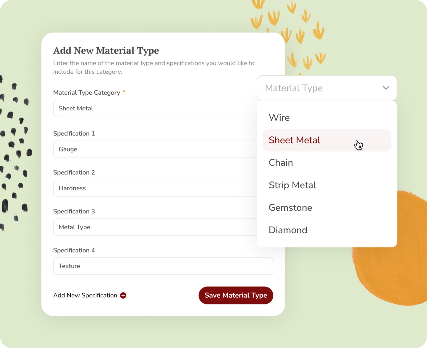 Custom Material Categories